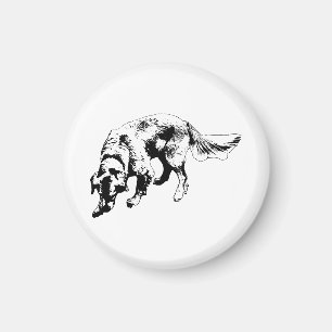 Golden Retriever mit mutigem Vektordesign Magnet