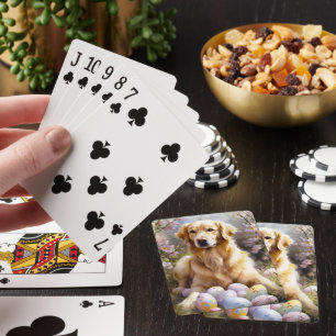 Golden Retriever mit Ostereiern Spielkarten