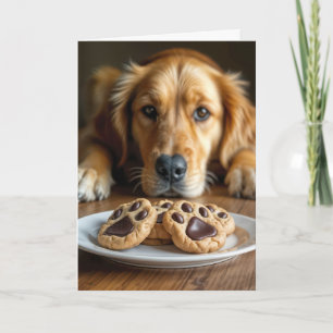 Golden Retriever mit Pawprint Cookies Karte
