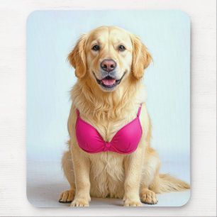 Golden Retriever mit rosa BH Mousepad