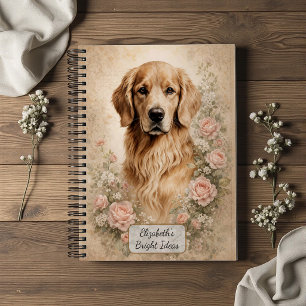 Golden Retriever mit Rosen Notizbuch
