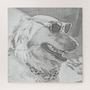 Golden Retriever mit Sonnenbrille Puzzle