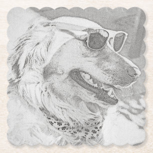 Golden Retriever mit Sonnenbrille Untersetzer