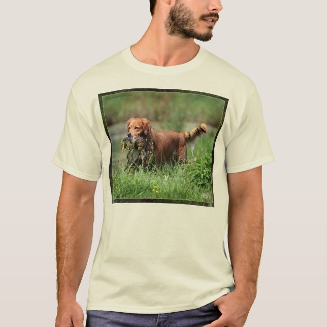 Golden retriever mit Stockentenentenhemd T-Shirt (Vorderseite)
