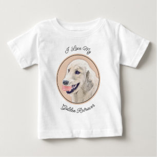 Golden Retriever mit Tennis Ball Malerei Hund Kuns Baby T-shirt