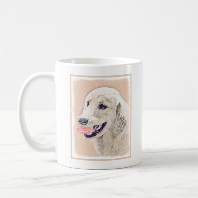 Golden Retriever mit Tennis Ball Malerei Hund Kuns Kaffeetasse (Links)