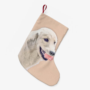 Golden Retriever mit Tennis Ball Malerei Hund Kuns Kleiner Weihnachtsstrumpf