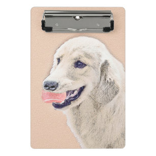 Golden Retriever mit Tennis Ball Malerei Hund Kuns Mini Klemmbrett
