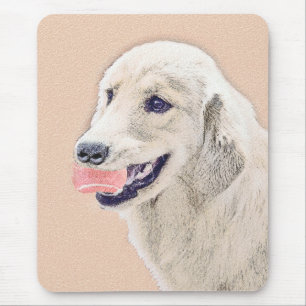 Golden Retriever mit Tennis Ball Malerei Hund Kuns Mousepad