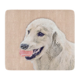 Golden Retriever mit Tennis Ball Malerei Hund Kuns Schneidebrett