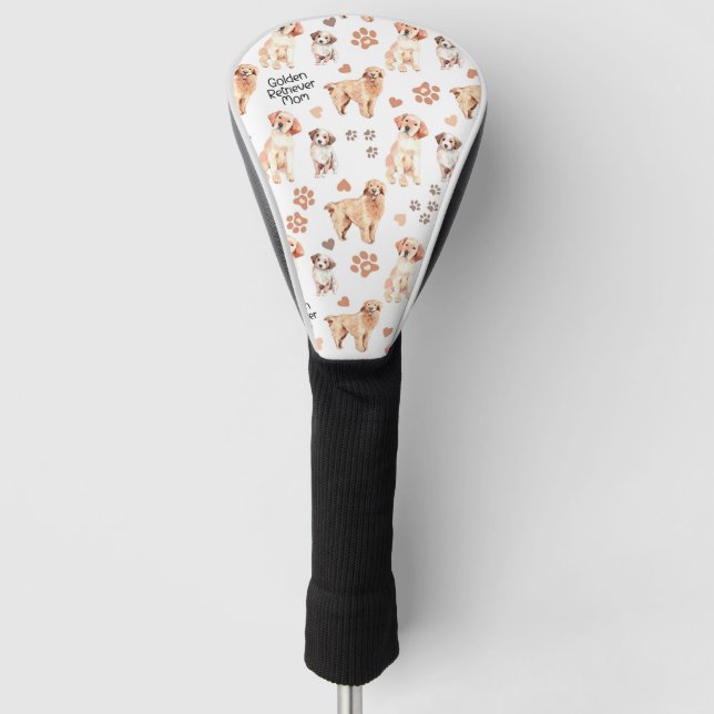 Golden Retriever Mom Pattern Golf Headcover (Vorderseite)