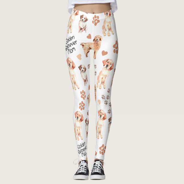 Golden Retriever Mom Pattern Leggings (Vorderseite)