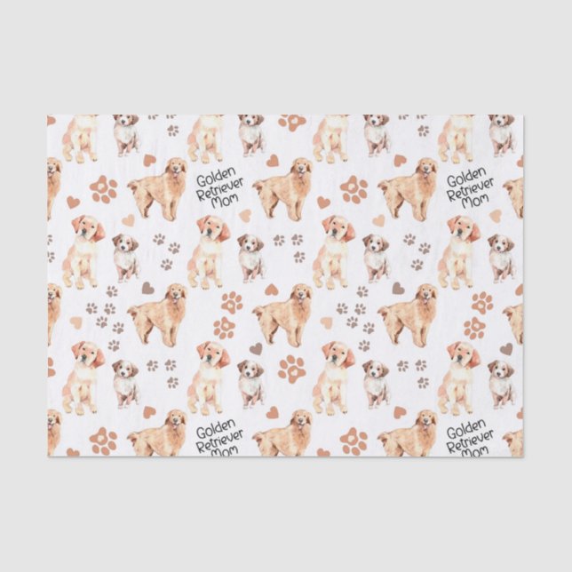Golden Retriever Mom Pattern Seidenpapier (Vorderseite)