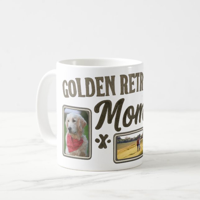 Golden Retriever Mom Personalized Mug - Custom Kaffeetasse (Vorderseite Links)
