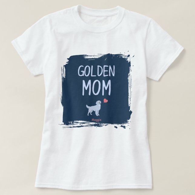 Golden Retriever mom shirt with custom name (Design vorne)