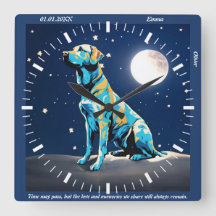 Golden Retriever Moonlit Wall Clock: Ein zeitloser