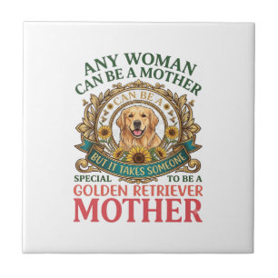 Golden Retriever Mutter Hund Sonnenblumen Bienen_1 Fliese