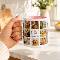 Golden Retriever Mutter Mama Foto-Collage rosa