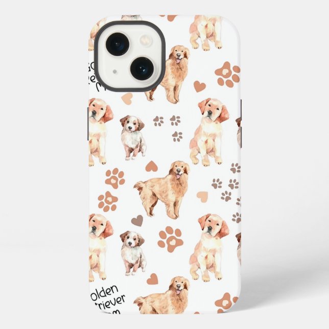 Golden-Retriever-Mutter-Muster iPhone Hülle (Rückseite)