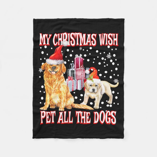 Golden Retriever My Christmas Wish Pet All The D  Fleecedecke (Vorderseite)