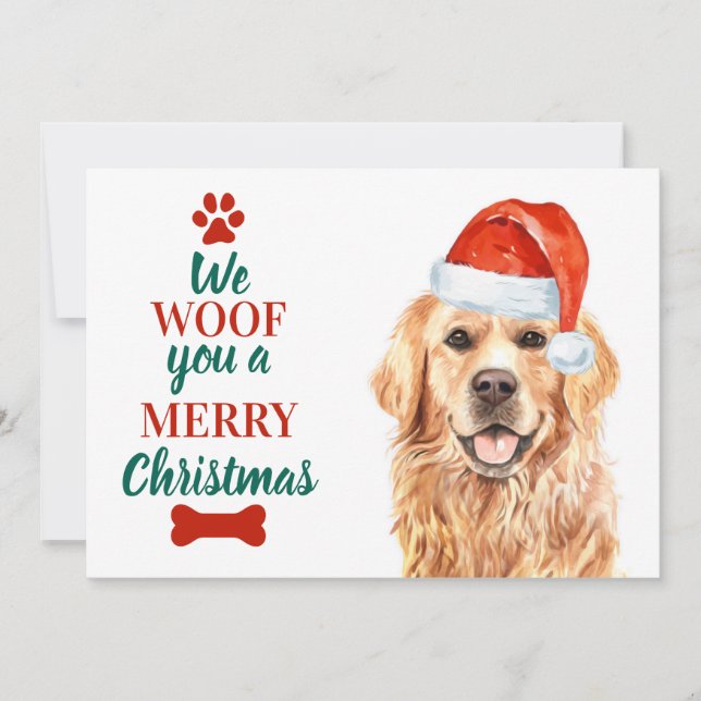 Golden Retriever Niedlich Dog Frohe Weihnachten (Vorderseite)