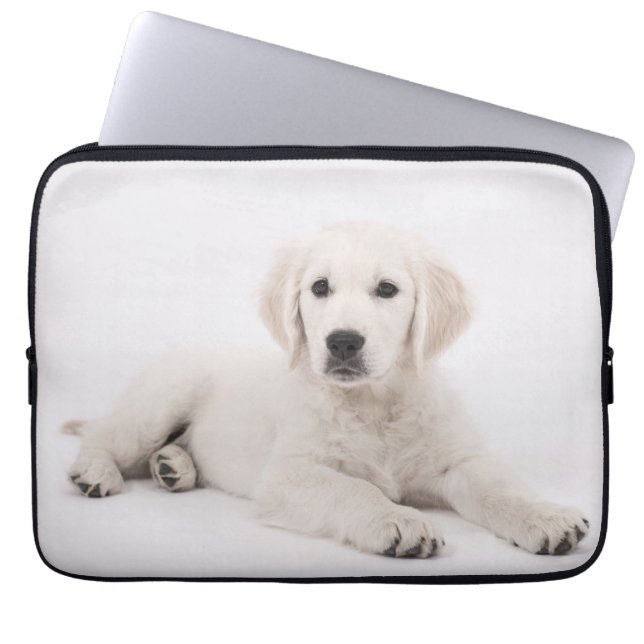 Golden Retriever Niedlicher Welpenschlauch Laptopschutzhülle (Vorderseite)