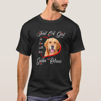 Golden Retriever nur ein Mädchen in Liebe mit ihre T-Shirt