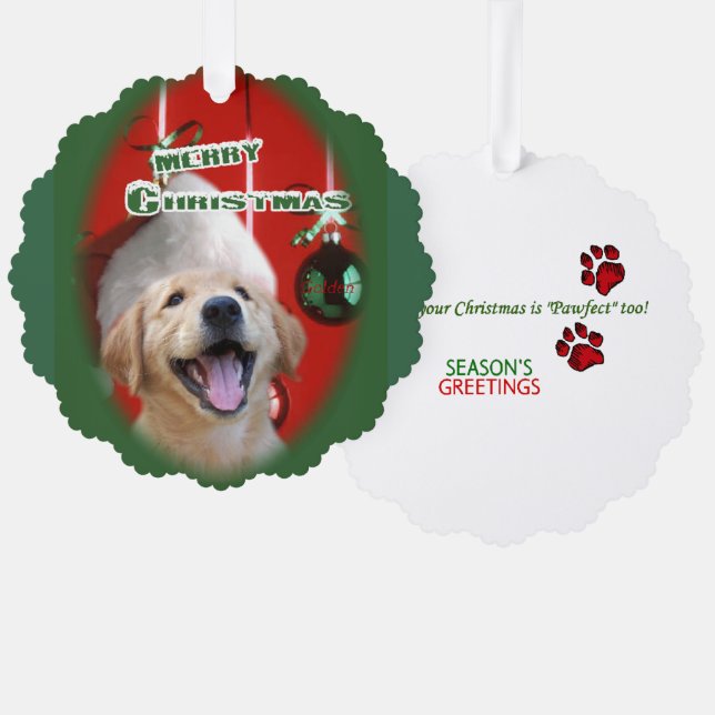 Golden Retriever Ornament Karte (Vorderseite/Rückseite)