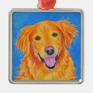 Golden Retriever Ornament - "Sydney" Aus Metall