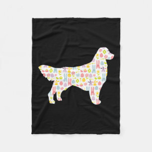 Golden Retriever Osterhase Bunny Dog Silhouette Fleecedecke