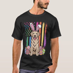 Golden Retriever Ostern Amerikanische Eier Flagge T-Shirt