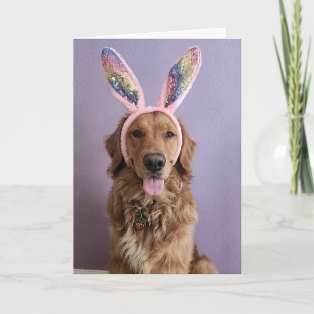 Golden Retriever Ostern Karte (Vorderseite)