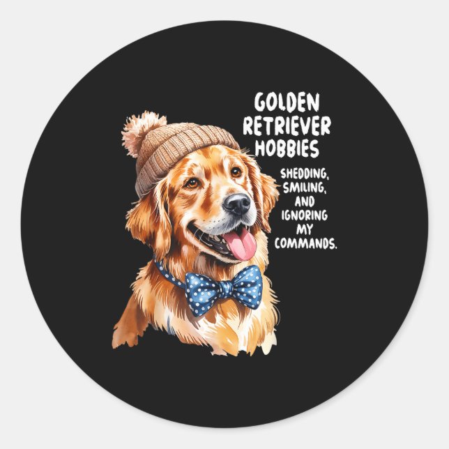 Golden Retriever Outfit Idea For Women &amp; Retri Runder Aufkleber (Vorderseite)