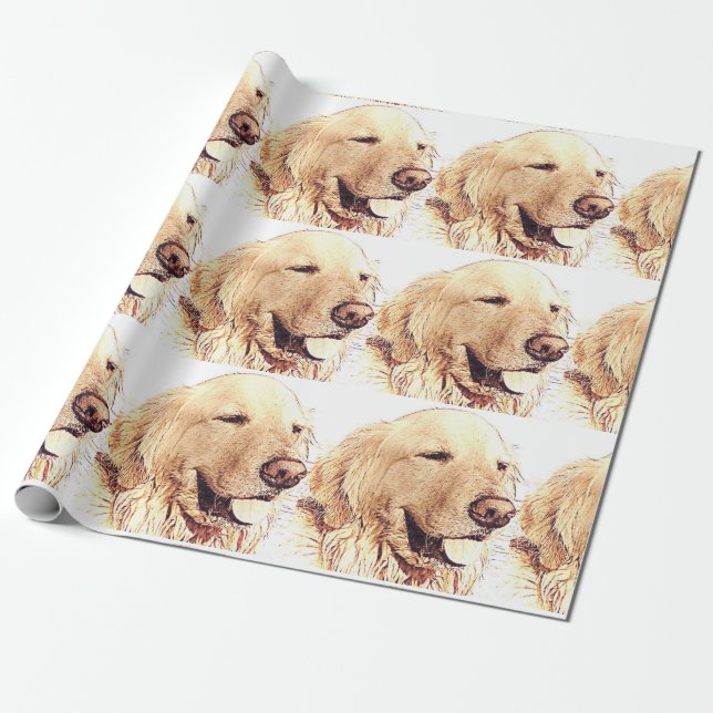 Golden retriever-Packpapier Geschenkpapier (Ungerollt)