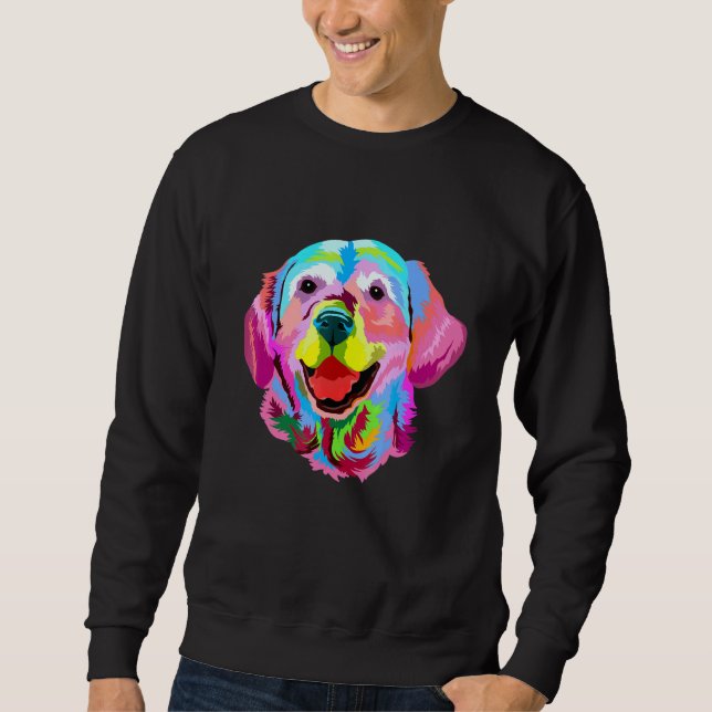 Golden Retriever Painted Artistic Giraffe Sweatshirt (Vorderseite)