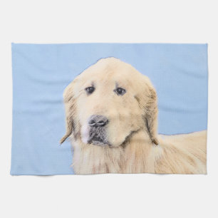 Golden Retriever Painting - Cute Original Dog Art Geschirrtuch