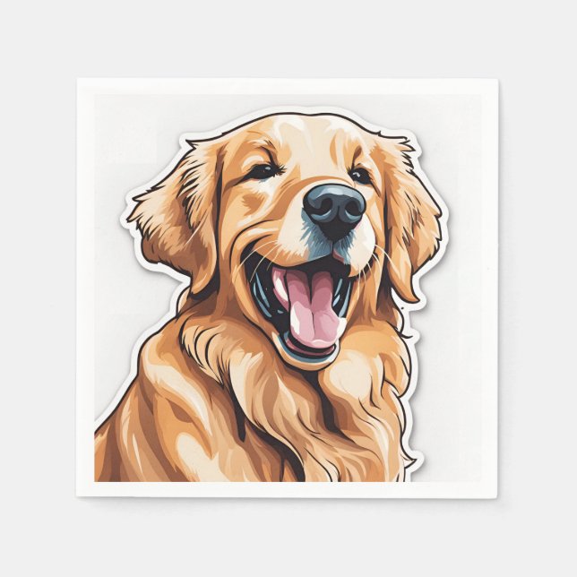 Golden Retriever Painting Dog Serviette (Vorderseite)