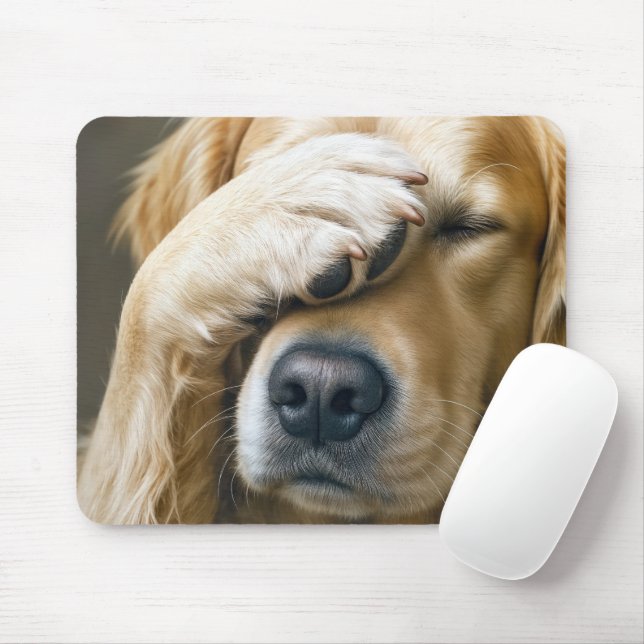 Golden Retriever Palm Face Mousepad (Mit Mouse)