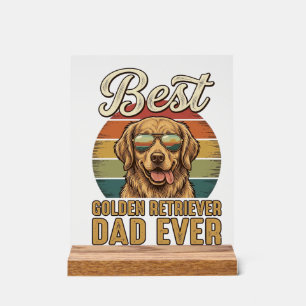 Golden Retriever Papa Ever Vintage Sonnenuntergang Acrylschild