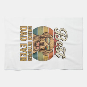 Golden Retriever Papa Ever Vintage Sonnenuntergang Geschirrtuch