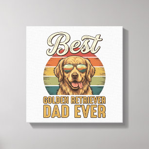 Golden Retriever Papa Ever Vintage Sonnenuntergang Leinwanddruck