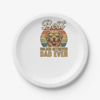 Golden Retriever Papa Ever Vintage Sonnenuntergang Pappteller
