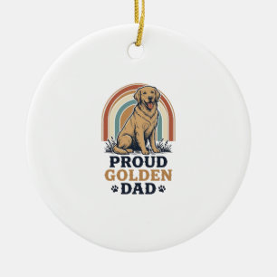Golden Retriever Papa-Shirt Vintage Hund Vater Ges Keramik Ornament