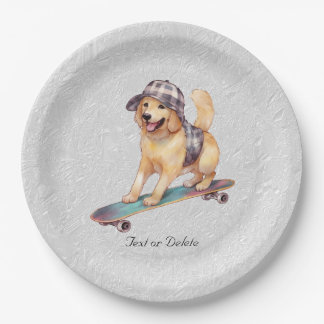 Golden Retriever Papierplatte Pappteller