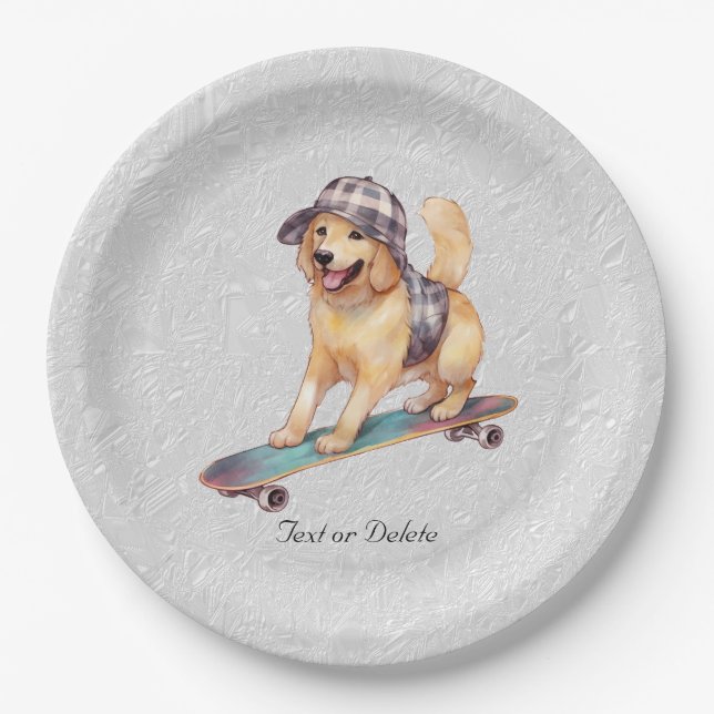 Golden Retriever Papierplatte Pappteller (Vorderseite)