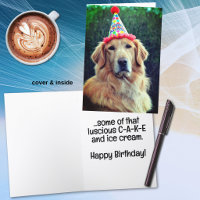 Golden Retriever & Partyhut mit Alles Gute zum Geb