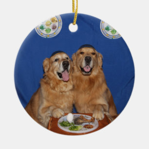 Golden retriever-Passahfest Seder Platte Keramikornament