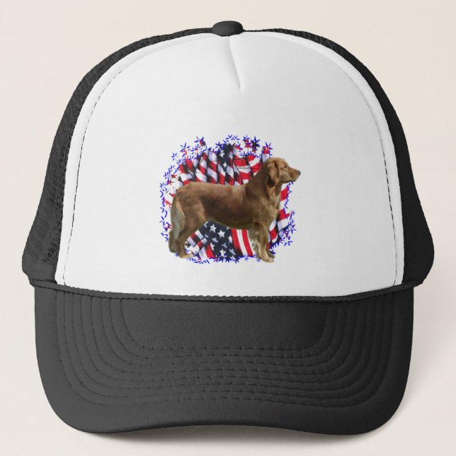 Golden Retriever Patriot Truckerkappe (Vorderseite)