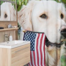 Golden Retriever Patriotic Dog Duschvorhang