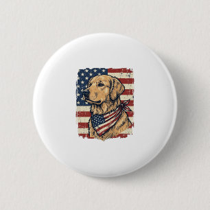 Golden Retriever Patriotisches Vintage-Vektordesig Button